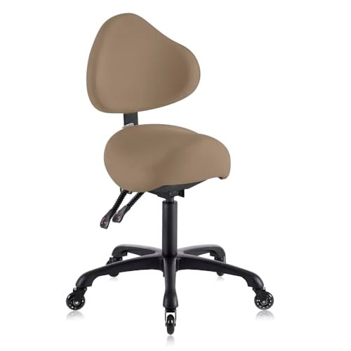 DR.LOMILOMI Pneumatic Swivel Rolling Saddle Chair with...