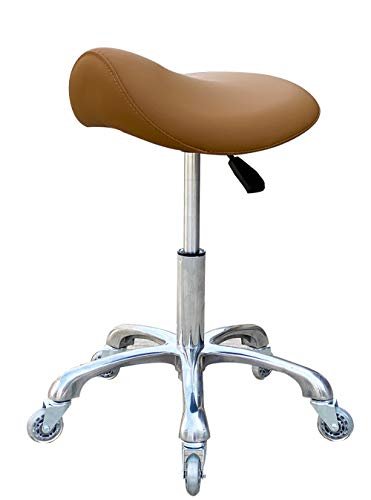 FRNIAMC Professional Saddle Stool with Wheels Ergonomic...