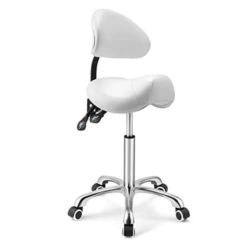 Kaleurrier Saddle Stool Rolling Swivel Height Adjustable...