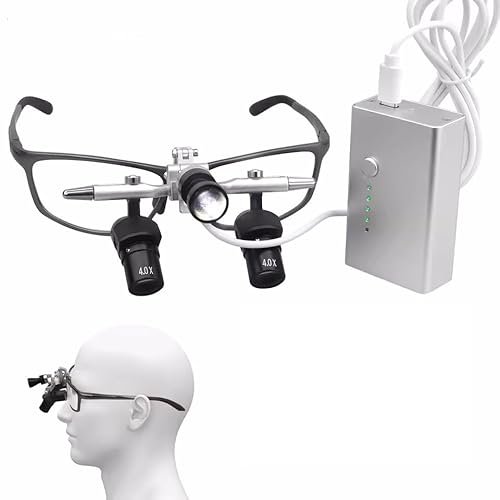 VIBURISH Dental Ergonomic Binocular Loupes 48° 4.0X Ergo...