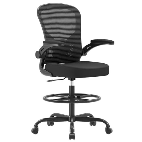 Ergonomic Drafting Chair, Tall Office Chair with Flip-up...