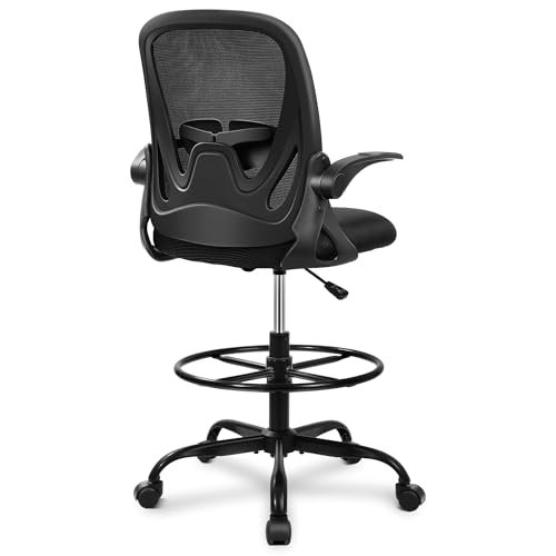 Primy Drafting Chair Tall Office Chair with Flip-up...