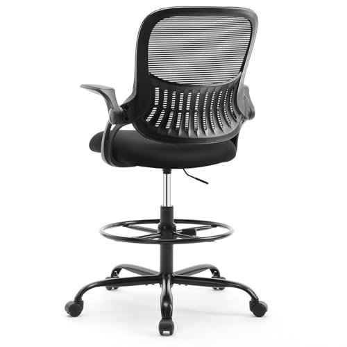 Sweetcrispy Tall Drafting Desk Chair - Ergonomic High Stool...