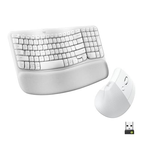 Logitech Wave Keys & Lift Vertical Mouse - Ergonomic...