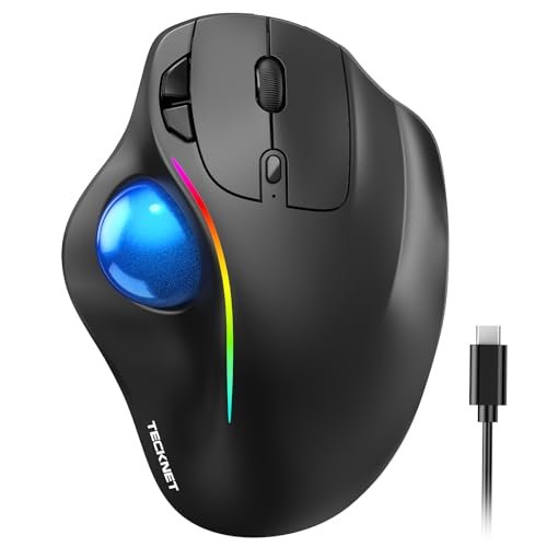 TECKNET Pro Wireless Trackball Mouse, Bluetooth Mouse with...