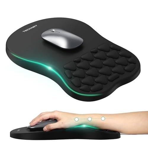 TECKNET Ergonomic Mouse Pad with Wrist Rest, Soft Mousepad...