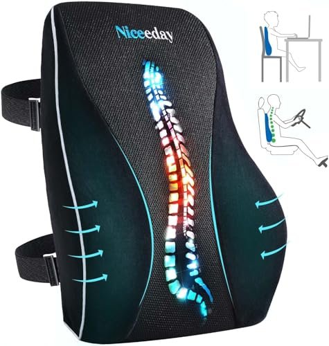Niceeday Lumbar Support Pillow for Office Chair Car Back...