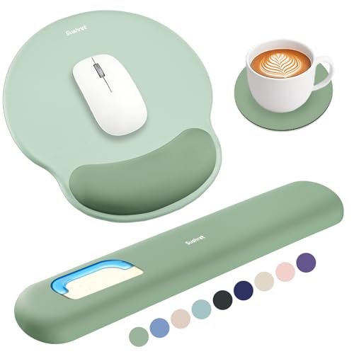 Sushret Mouse Pad and Keyboard Wrist Rest, 3-in-1 Gel...