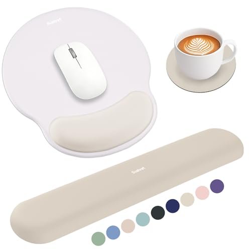 Sushret Mouse Pad and Keyboard Wrist Rest, 3-in-1 Gel...