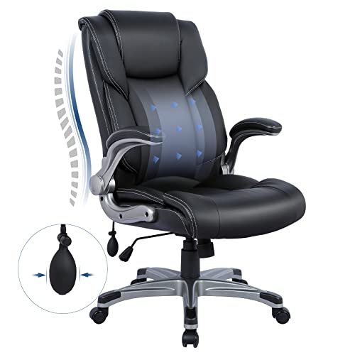 COLAMY High Back Executive Office Chair - Padded Leather...