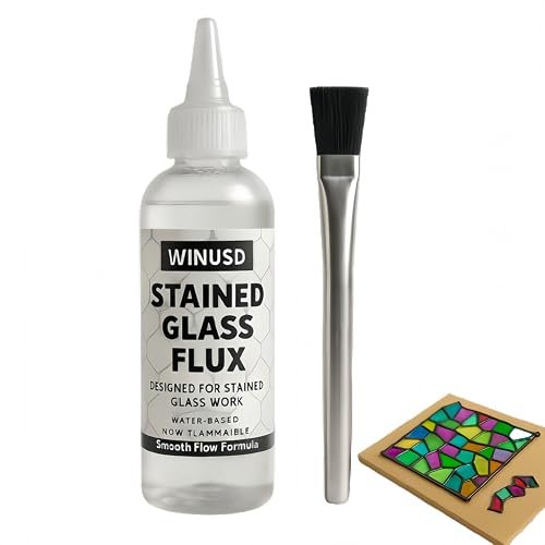 4oz Solder Flux for Stained Glass Soldering, Liquid Zinc...