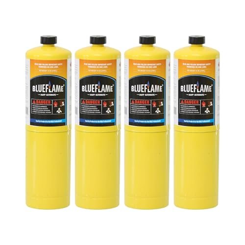 BlueFlame MAPP ALTERNATE Gas Cylinder Pack of 4, 99.9%...
