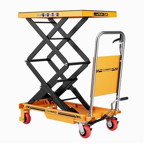 CAMMOO Hydraulic Double Scissor Lift Table, 770lbs Capacity...