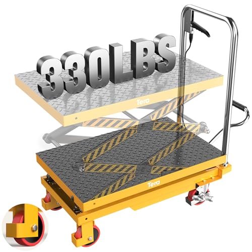 Tera Hydraulic Lift Table Cart: 330lbs Capacity 10.4