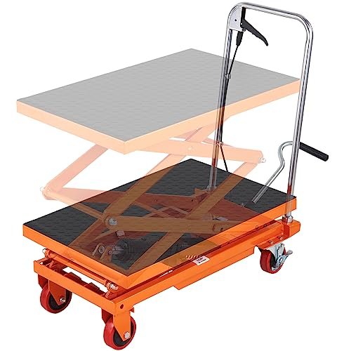 VEVOR Hydraulic Lift Table Cart, 330 lbs Load Capacity,...
