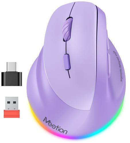 MEETION Left-Handed Mouse, Ergonomic Mouse Wireless...