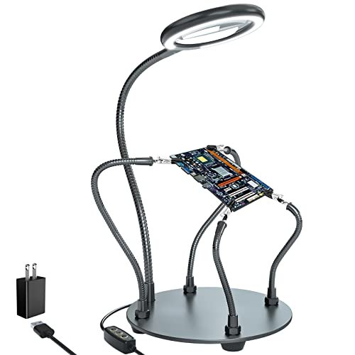 XYK Helping Hands Soldering Station with 3X Magnifying...