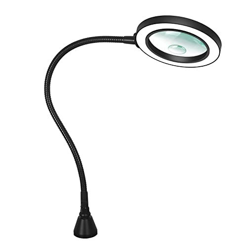 NEWACALOX Magnetic Magnifying Lamp, 3 Color Modes, 10X&5X...