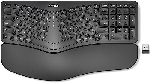 Arteck Split Ergonomic Keyboard with Cushioned Wrist and...
