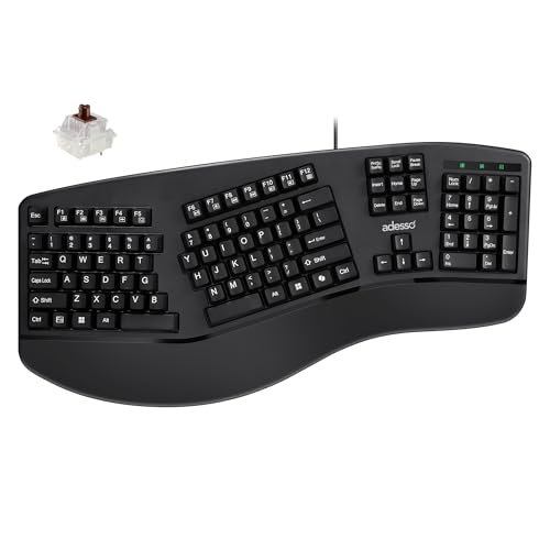 Adesso EasyTouch 150 Ergonomic Wired Mechanical Keyboard...
