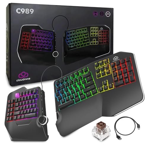 Cloud Nine C989M Ergonomic Mechanical Keyboard for PC -...