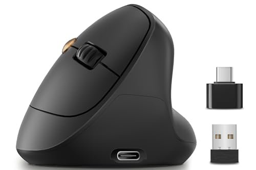 Luhaso Ergonomic Vertical Wireless Mouse, 57° Natural...