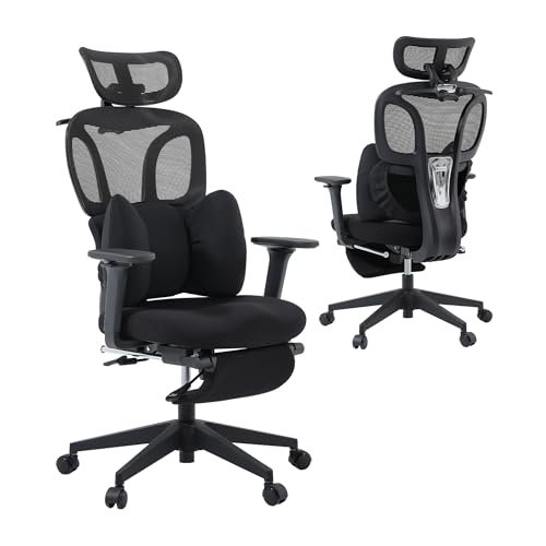 CabLady S1 Petite Ergonomic Home Desk Chair with Footrest...
