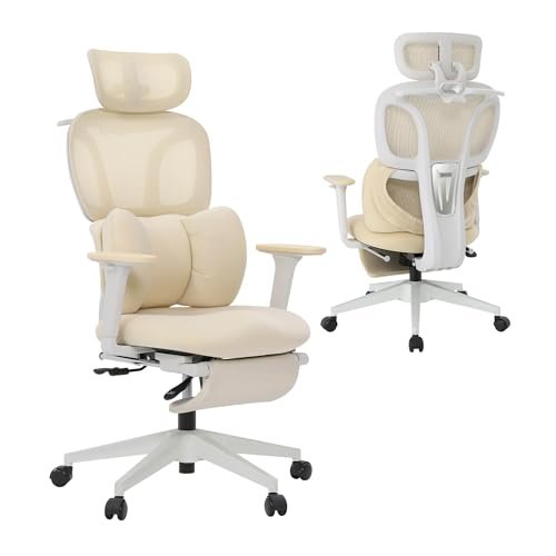 CabLady S1 Petite Ergonomic Home Desk Chair with Footrest...