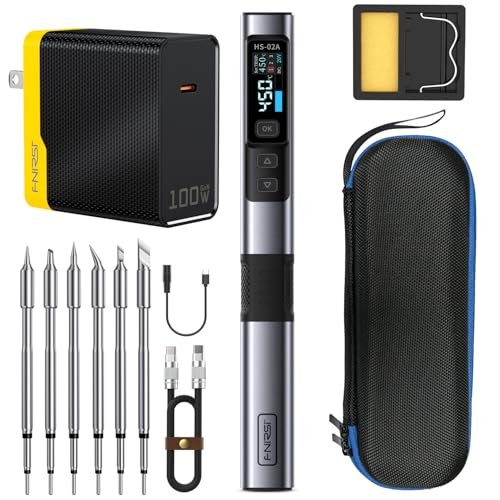 FNIRSI HS-02A 100W Portable Corded Soldering Iron Kit, 3S...