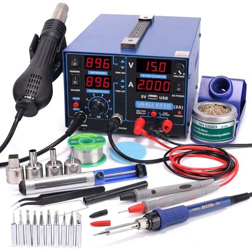 YIHUA 853D 2A USB SMD Hot Air Rework Soldering Iron...
