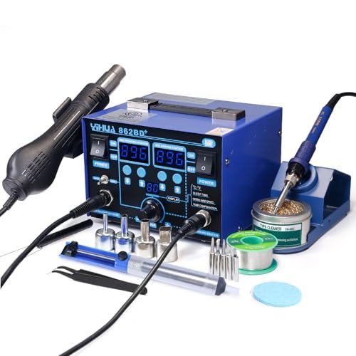YIHUA 862BD+ SMD ESD Safe 2 in 1 Soldering Iron...