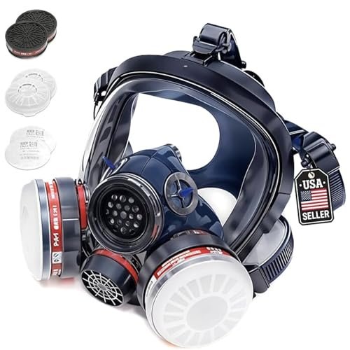 Full Face Organic Vapor Respirator - Protective Eye &...