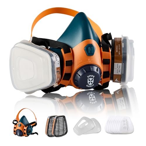 Reusable Silicone Half Face Respirator Mask with Filters -...