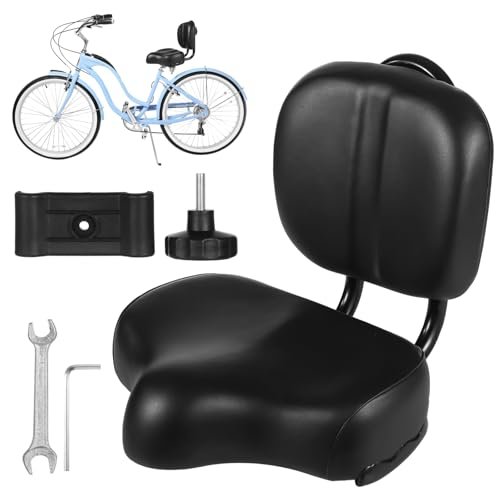 Bike Seat with Backrest - Oversized Bicycle Saddle with...