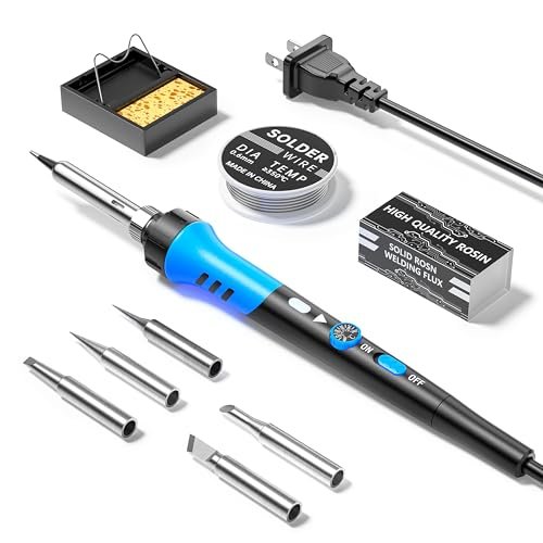 Soldering Iron Kit, 60W gun with Ceramic Heater, 9-in-1...