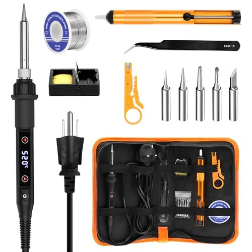 Soldering Iron Kit 80W LED Soldering Gun Adjustable Temp...