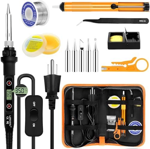 Soldering Iron Kit 80W LCD Adjustable Temperature 180-520℃...