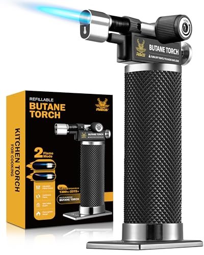 RAVS Butane Torch Lighter, DUAL Flame Mode Kitchen Torch,...