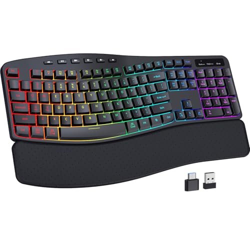 COLIKES Wireless Ergonomic Keyboard, Backlit Keyboard...
