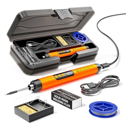 Cordless USB Rechargeable Portable Soldering Iron, 3-speed...