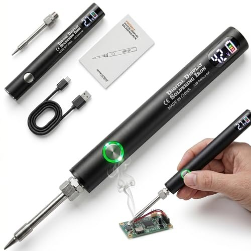 USB Rechargeable 650mAh Cordless Soldering Pen, Universal...