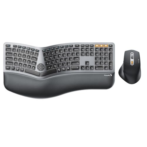ProtoArc Ergonomic Keyboard Mouse, EKM01 Plus Full Size...