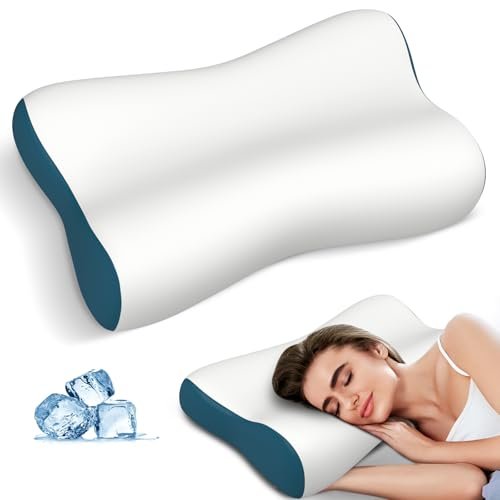 Cervical Neck Pillow for Pain Relief, Contour Memory Foam...